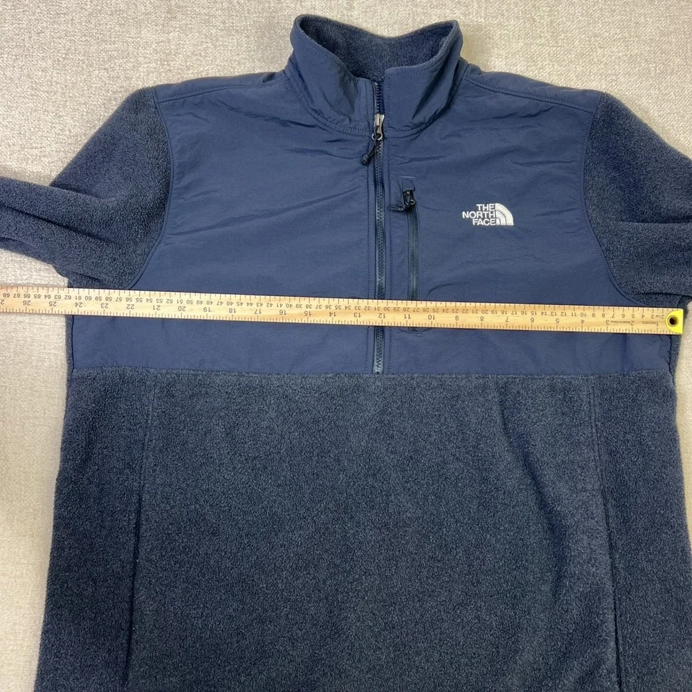 The North Face Denali Half Zip Fleece Jacket Navy Blue Half Zip Pocket Men's XL